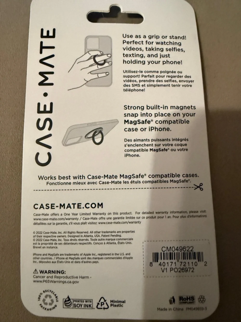 NIB case-mate Magnetic Ring Stand - Silver Twinkle Diamond design